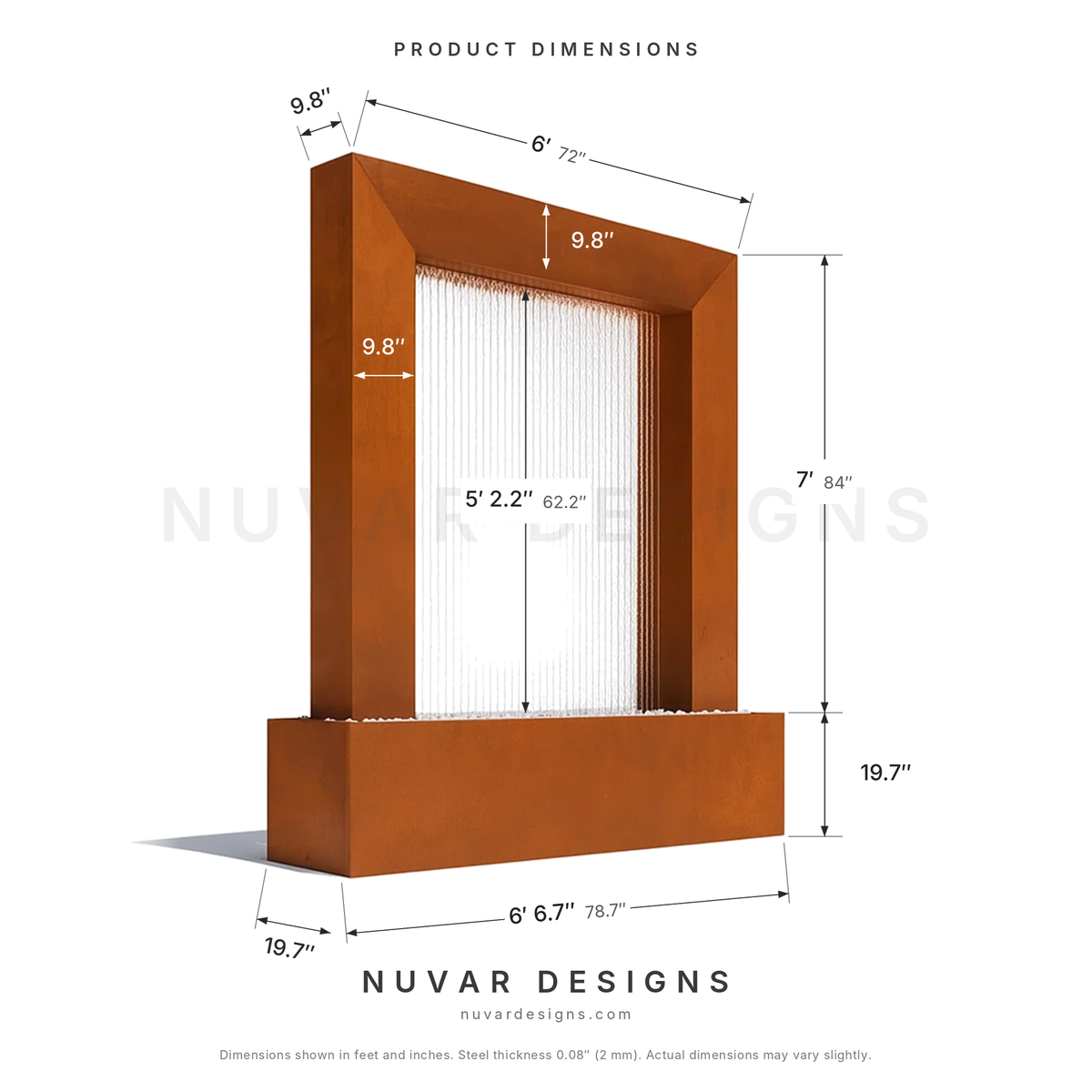 Serenity Frame Rain Curtain Fountain